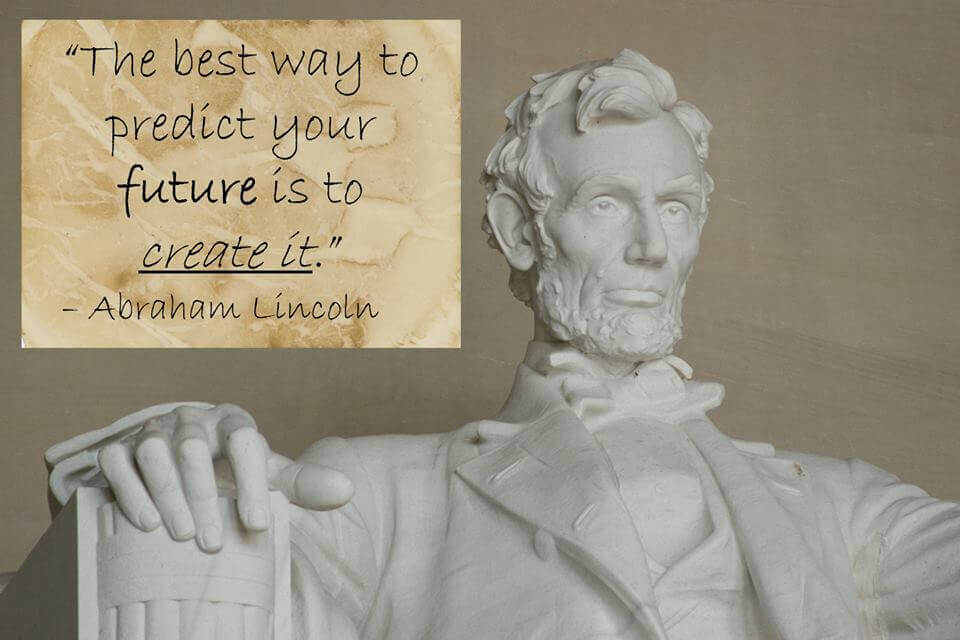 Image of the statue of Lincoln and one of his quotes