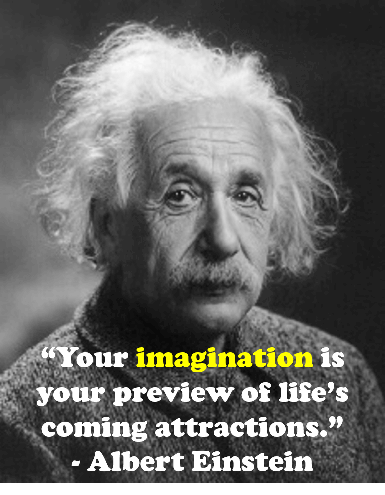 Image of Albert Einstein and one of his quotes