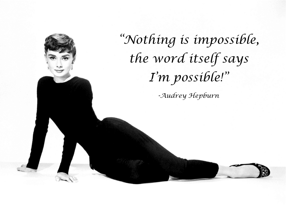 Image of Audrey Hepburn and one of her quotes
